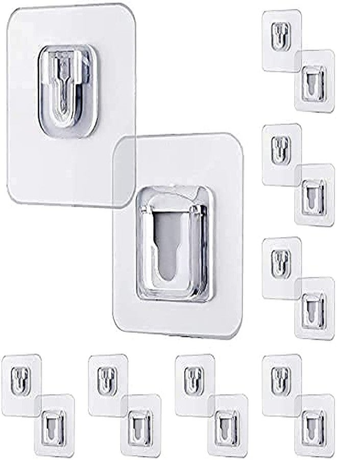 ULTRONEX Transparent 4 Pcs Self Adhesive Waterproof Plastic Male/Female Wall Sticker Hooks Bathroom/Kitchen Accessories for Home, Kitchen, Bathroom & Hanging - Image 1